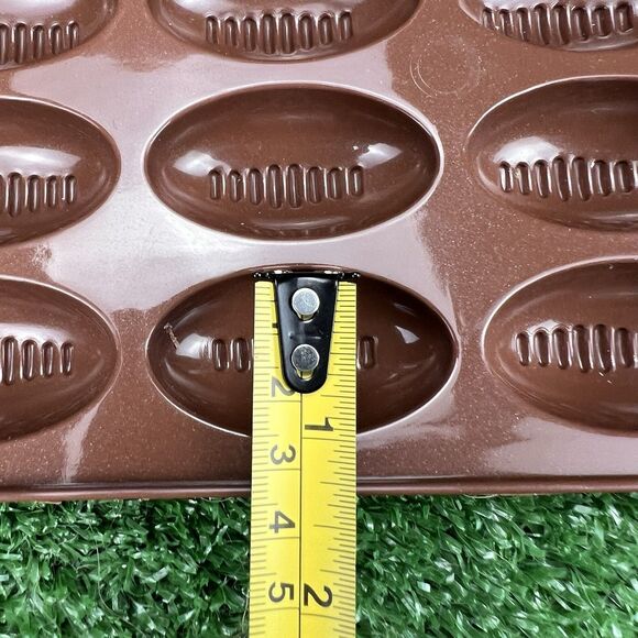 Set of 3 Mini Football Ice Cube Trays - 12 Total 1"x2" Brown Plastic Molds Party - Picture 4 of 5